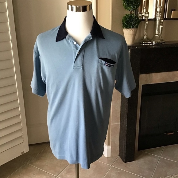Ralph Lauren Polo Sport Shirt Men’s Large Vintage Blue All Cotton Soft Knit - Picture 15 of 16